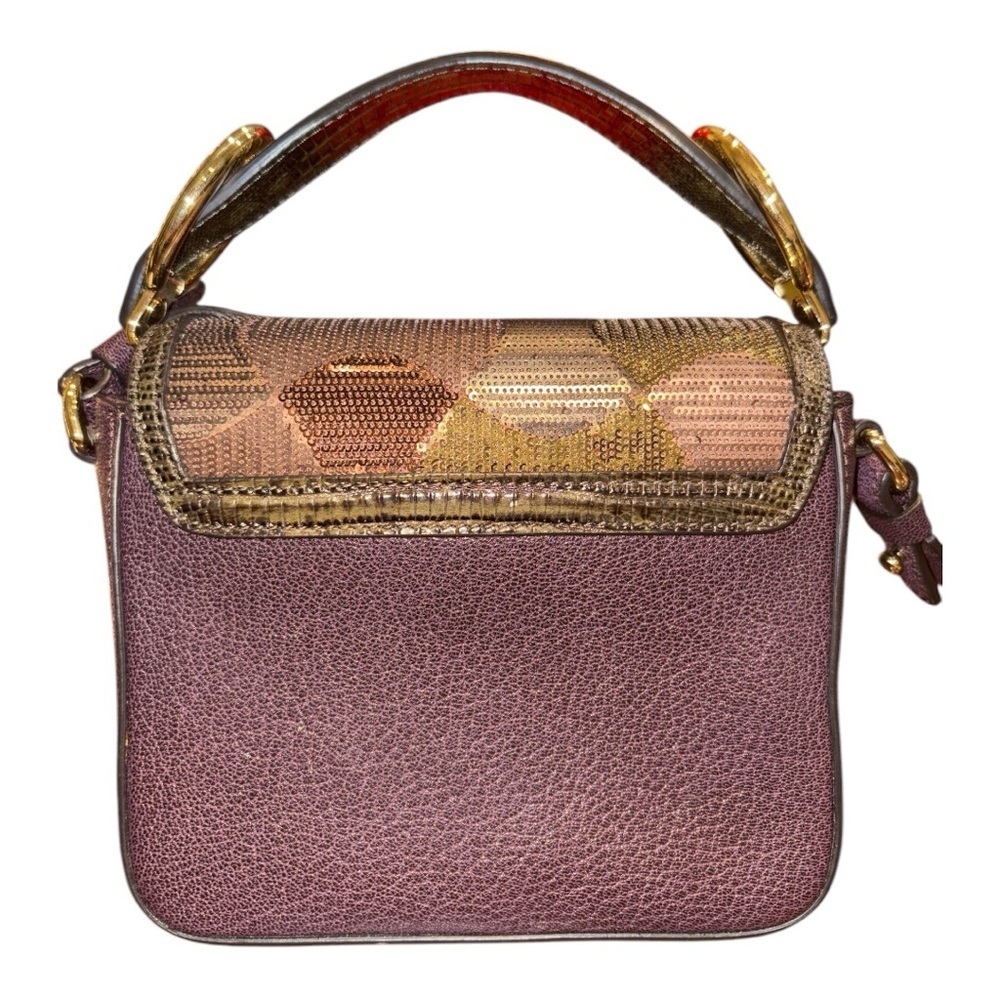 Chloe Calfskin Camo Sequin Mini Crossbody Bag w/auth card. B 14 - Picture 5 of 17